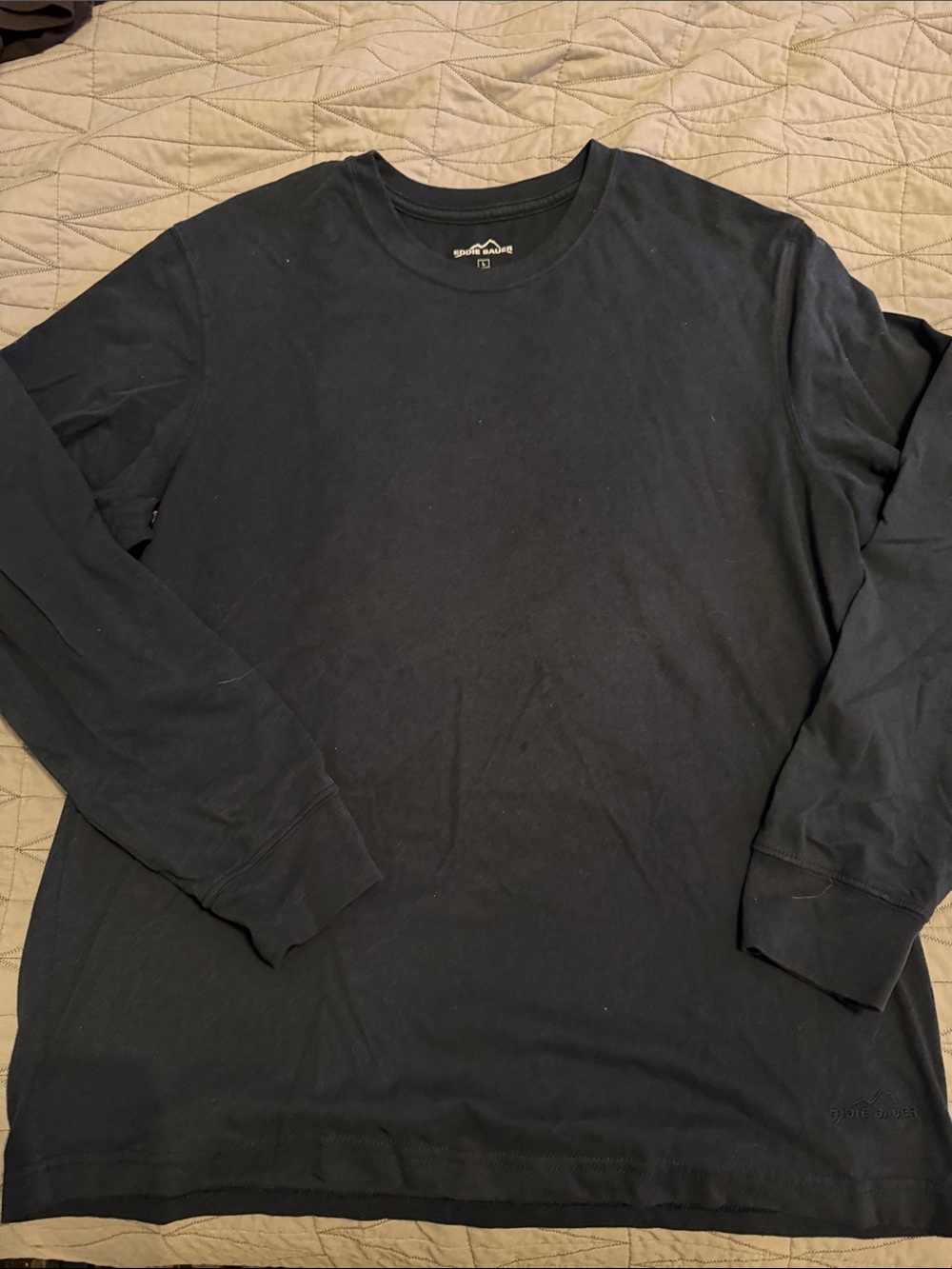 Eddie Bauer Black Long-Sleeve Crewneck Shirt